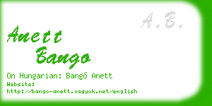 anett bango business card